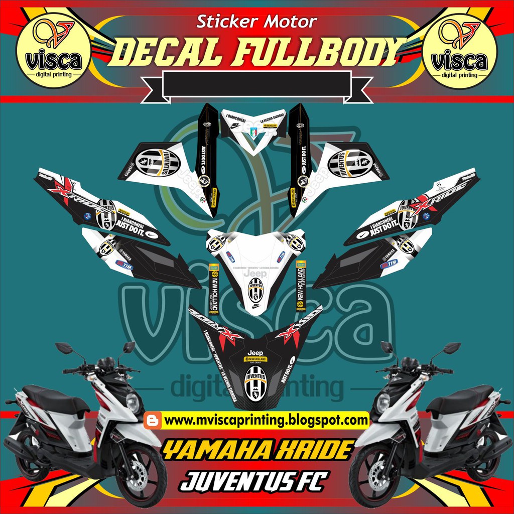 Decal Stiker Motor Yamaha Xride Juventus Shopee Indonesia