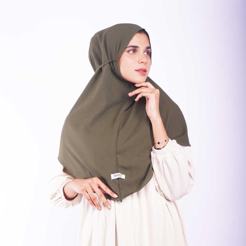 Bugis Hijab - Bergo Maryam Polos - Ukuran L - Hijab Instant