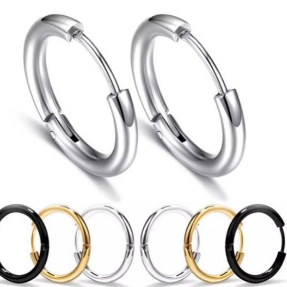 READY Anting Earring Ring Hoop Stainless Steel 8/10/12/14/16/18/20/30mm.  Batang 2.5mm. HARGA BUAT 1