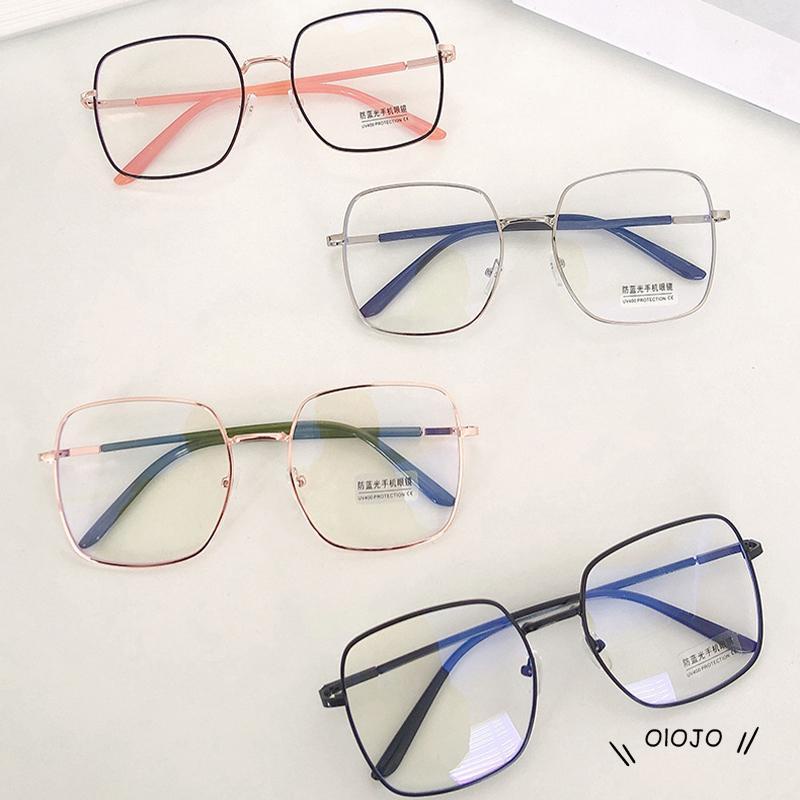 Kacamata Optik Anti blue Light Bahan Metal Gaya Retro Untuk Unisex ol2