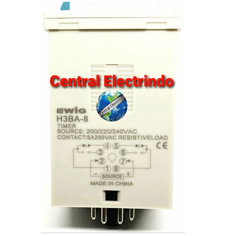 Timer H3BA-A8 200V~240VAC EWIG + Socket 8Pin EWIG.