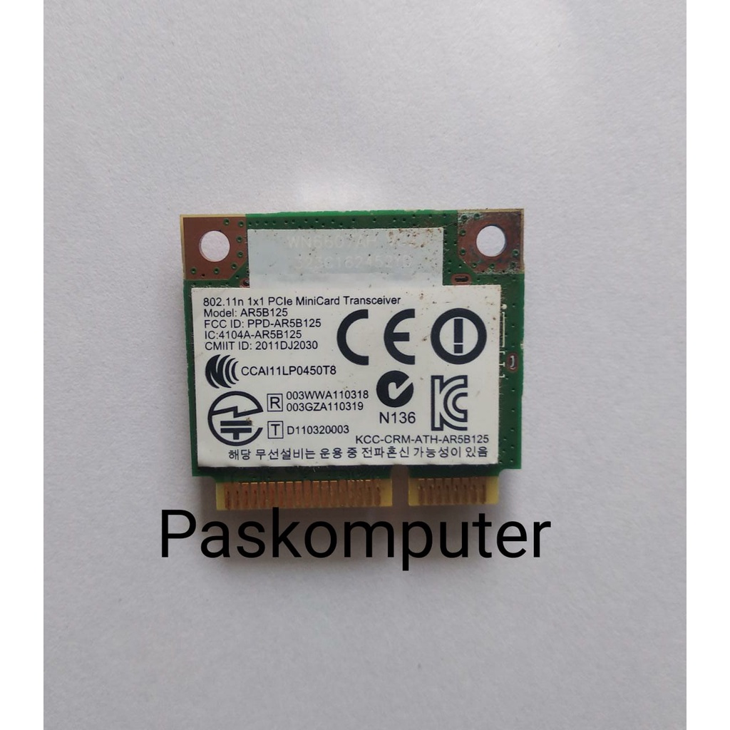 WiFi/Wireless LAN/WLAN Half mini card 802.11n PCIe Atheros AR5B125