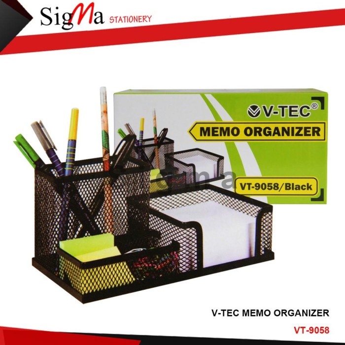 

Cuci Gudang Tempat Pensil / Kotak Pensil Sekat Besi Memo Organizer V-Tec (Vt-9058) Gilaa!!!