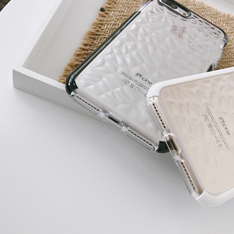 Soft Case TPU Shockproof Motif Berlian Simple untuk iPhone 11 12 Pro Max x 6 6S 7 8 7Plus xr xs max se 2020