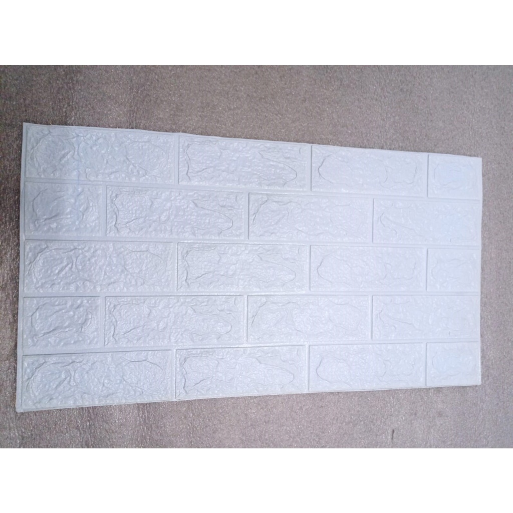 ⭐Gogoland⭐ Wallpaper Dinding Foam 3D Kecil Motif Batu Bata / Walpaper Stiker Dinding Dekorasi Kamar R535-BIRU MUDA