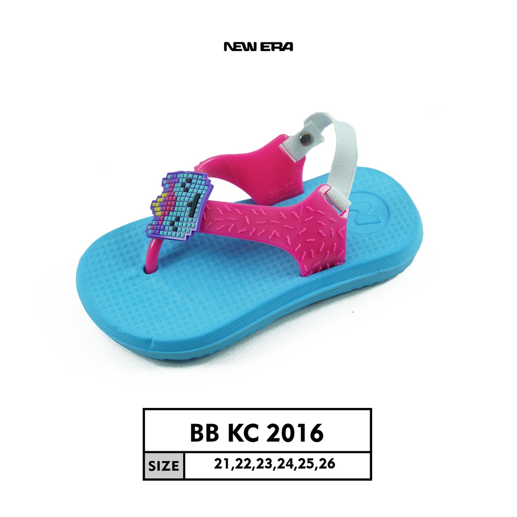 gos NEW ERA BB CNC 2016 Sandal anak Sandal Tali Karet Belakang Original