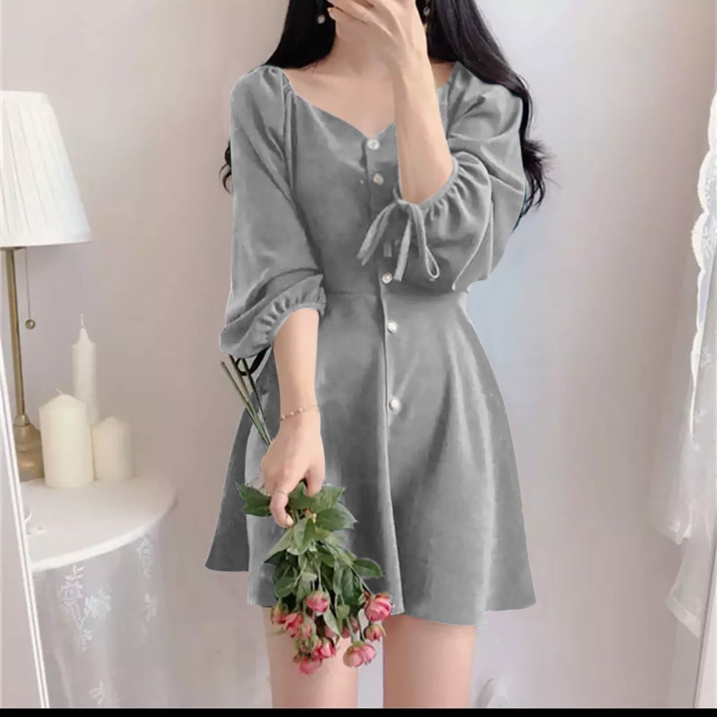 WSE390 - Dress Gwen Mosscrepe Premium UK Fit L To XL LD 100 CM PJ 80 CM  Dress Wanita Atasan Wanita Dress Sabrina Wanita Dress Wanita Cute Minidress Wanita PREMIUM QUALITY