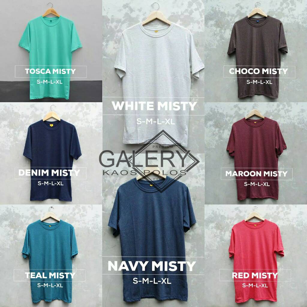 KAOS POLOS PENDEK SERIES MISTY BAHAN COTTON COMBED ADEM UNTUK CEWEK COWOK