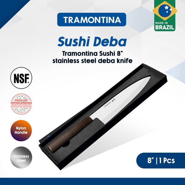 Tramontina Deba 8in Silver pisau sushi line japan precision knife