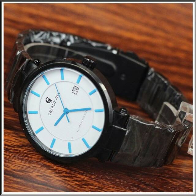 Jam tangan pria Charlie jill dial biru Original 100%