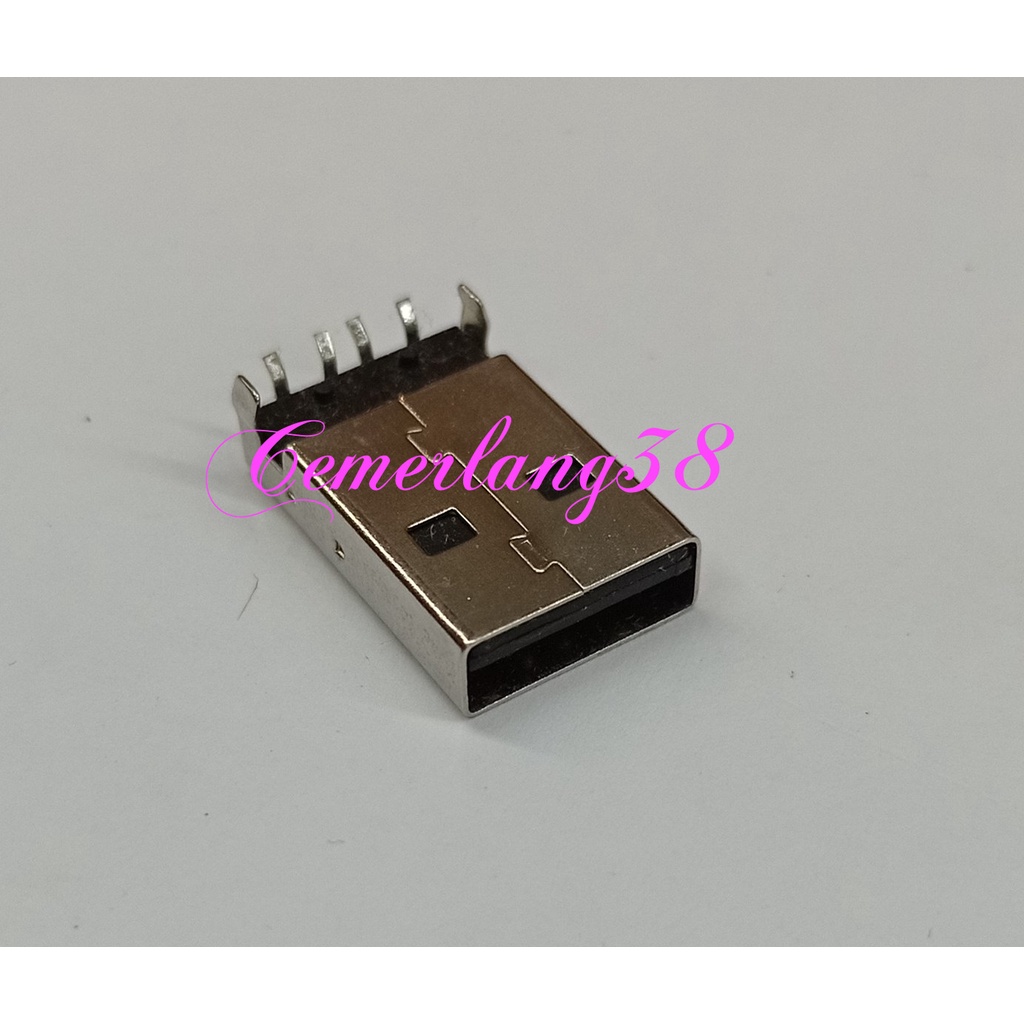 Soket USB Male Plug 4 Pin Konektor Plastik Tipe A cowok