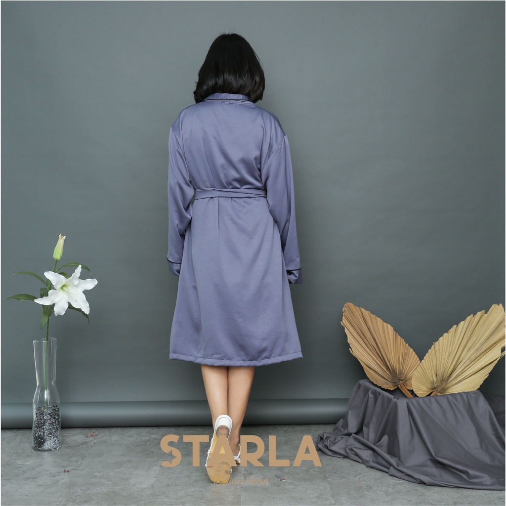 KIMONO DRESS SATIN PIYAMA BAJU TIDUR WANITA SATEN DEWASA LOUISA STARLA