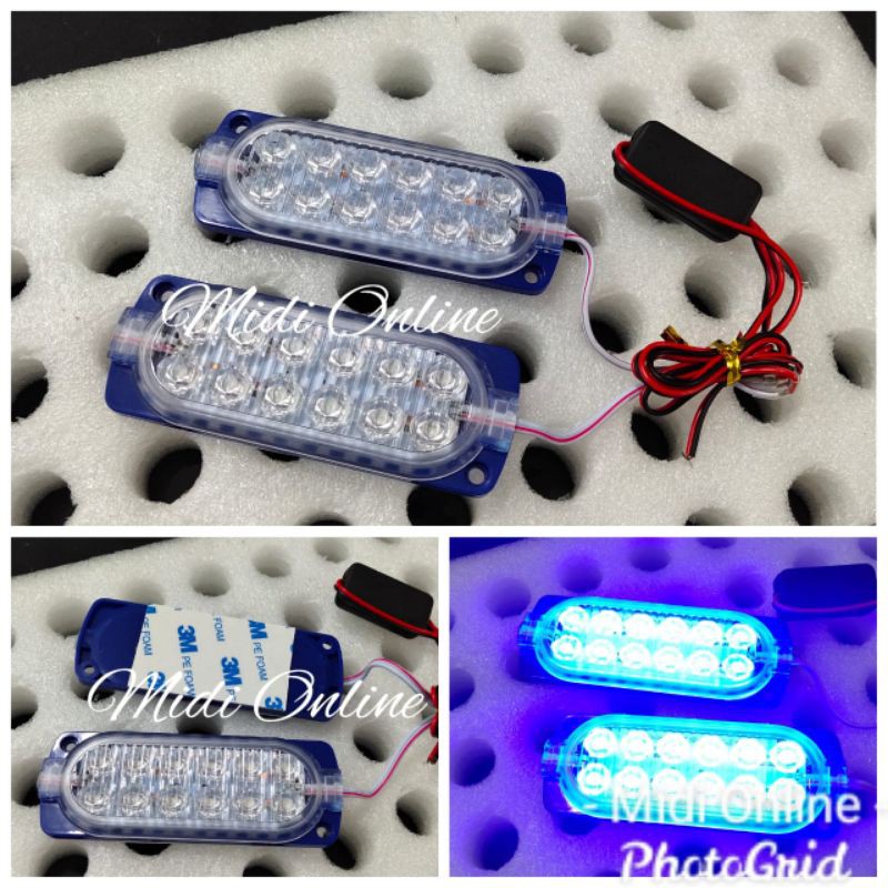 Lampu Led 12Mata - Lampu Led Double Universal - Lampu Led Motor Mobil DC 12Volt