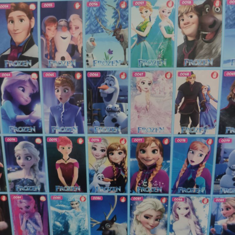 gambar poster adu gepok isi 100   / mainan kartu / mainan anak murah  / kartu gepok / umbul umbulan-Frozen