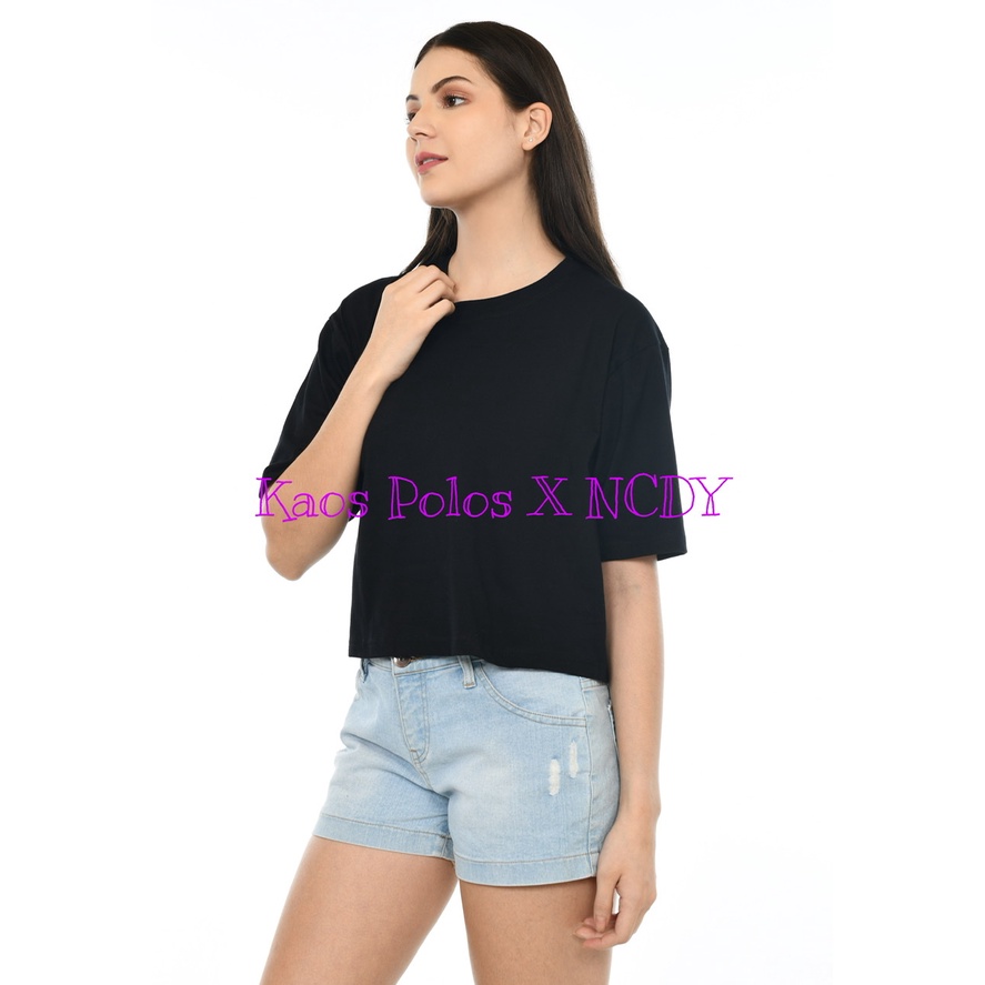 NCDY CROP TEE KAOS POLOS CROP TOP OVER SIZE KAOS BASIC CEWEK CROP TERMURAH COMBED 24s STYLE KOREA Image 8