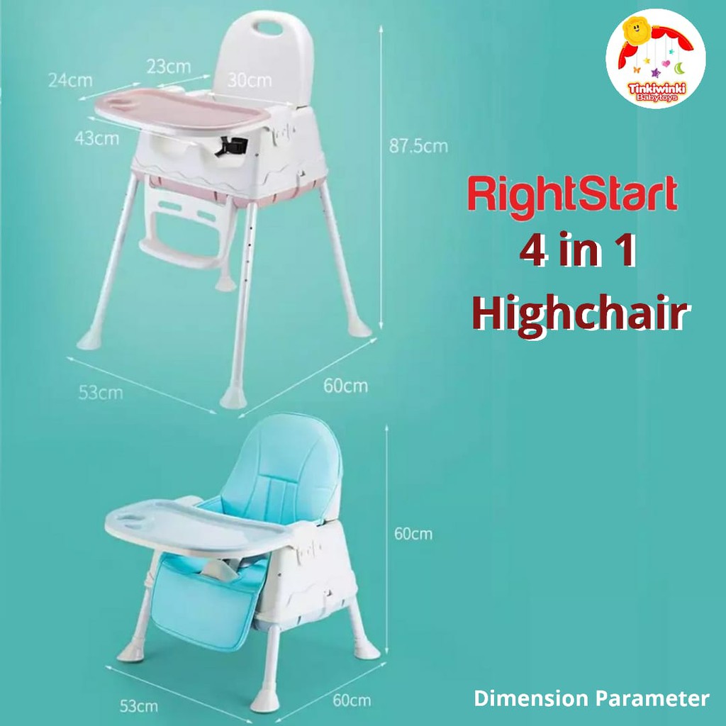 PROMO Price!!! New RIGHT START 4 IN 1 HIGHCHAIR KURSI MAKAN BAYI