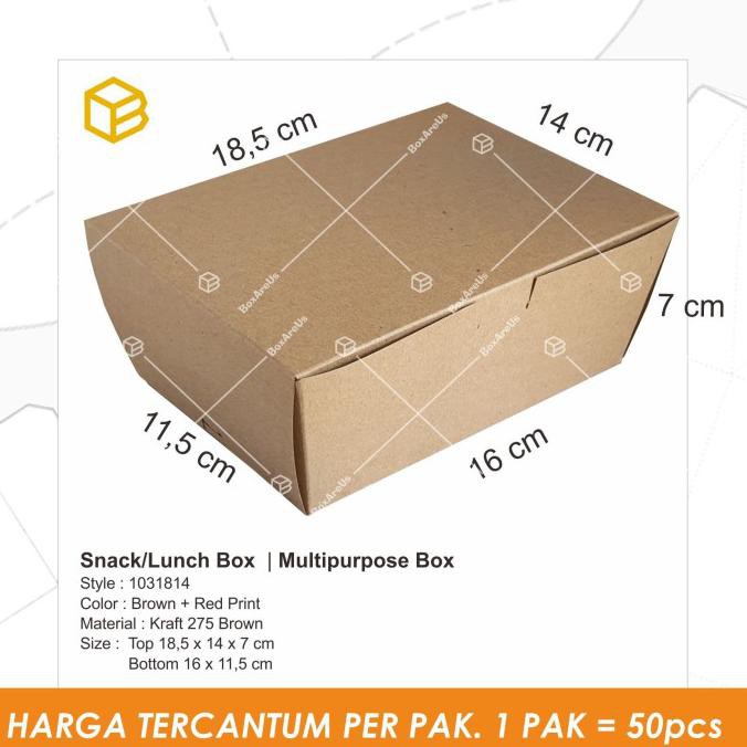 Kualitas Terbaik] Lunch Box, Box Makanan, Dus Snack, Dus Kue, Snack Box - Lb1031814 - Polos