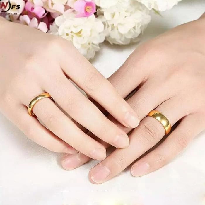 Cincin Titanium Pria Wita Lapis Emas Ukir Nama  Ciincin  Couple Cincin Tunangan Cincin Sahabat