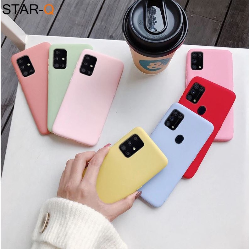 OPPO A15 A15s A53 A33 A52 A72 A92 2020 Macaroon Candy Case Soft Silikon Polos Colorful
