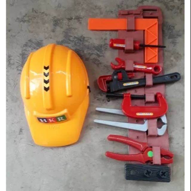 MAINAN SET ALAT PERTUKANGAN HELM - KONTRUKSI EDUKATIF - ANAK EDUKASI