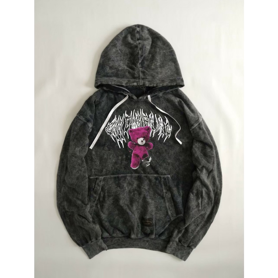 Hoodie Sandwash Oversize Mental Bear - Hoodie Sandwash Metal Terbaru- Hoodie Mental Sandwash Bear