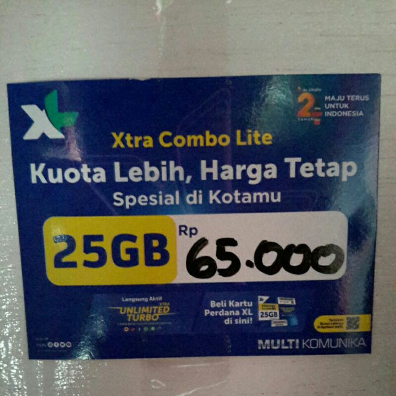 Perdana kartu XL kuota 21gb unlimited turbo 30hari