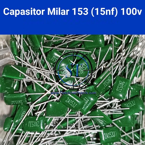 Capacitor 15 nF Mylar ( Milar 153 - 2A153J - 15N ) Kapasitor 100V 15nF 153J