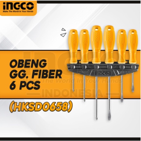 OBENG GAGANG FIBER SET 6PCS INGCO HKSD0658