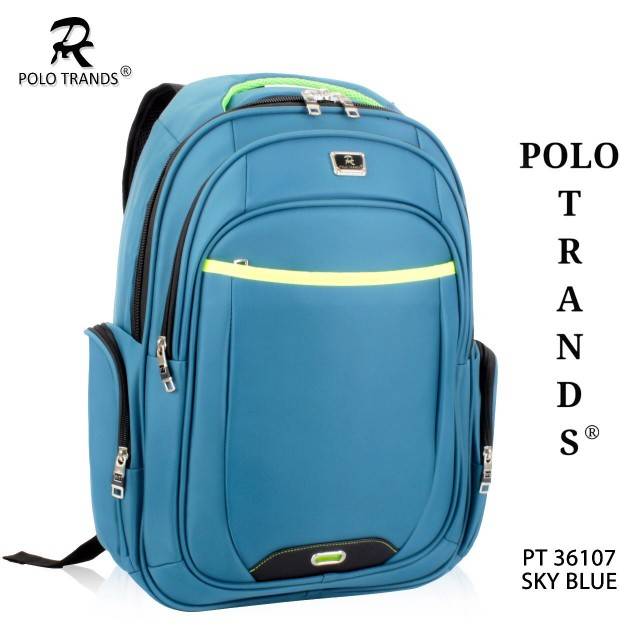 Polo Trands 36107 [ORIGINAL BRANDED] Tas Ransel Laptop FREE Rain Cover Pria/Wanita