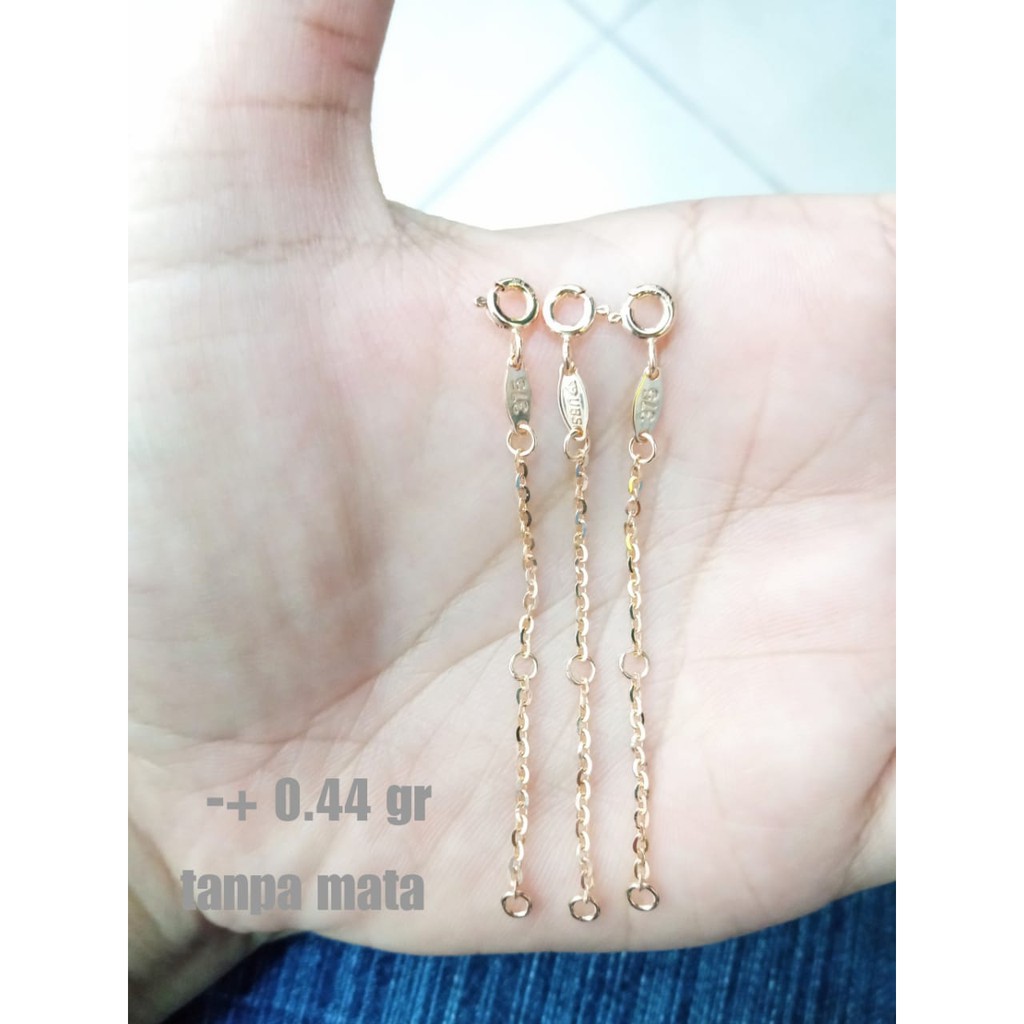 Terlaris Extension gelang dan kalung kadar 375% dan 750% emas asli Terjamin