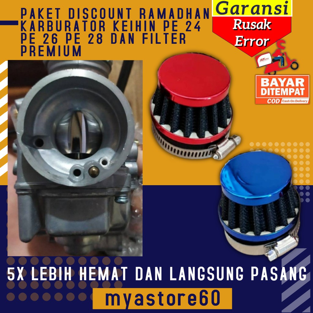 Paket Discount Terbatas Karburator Karbu KEIHIN PE 24 PE 26 PE 28 Plus Saringan Filter Udara Motor