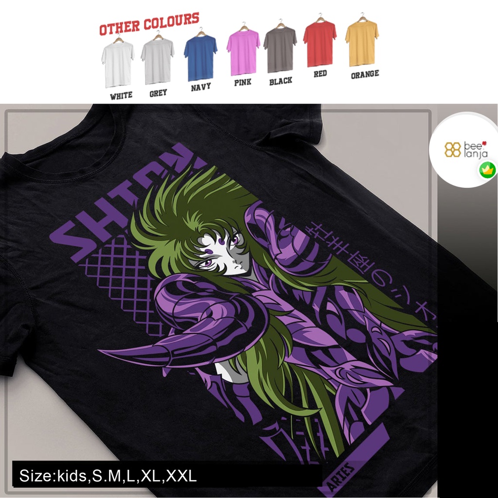 K/474 Kaos Aries Shion Saint Seiya Premium T-Shirt Anak dan Dewasa