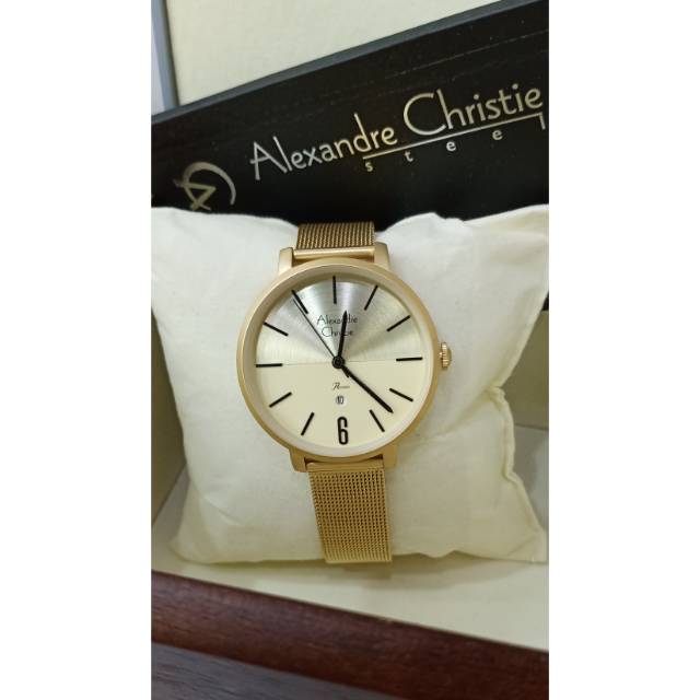 Baru best seller jam tangan wanita original alexandre christie 2751ld gold