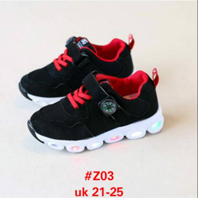 Sepatu led kompas black sz 21-25