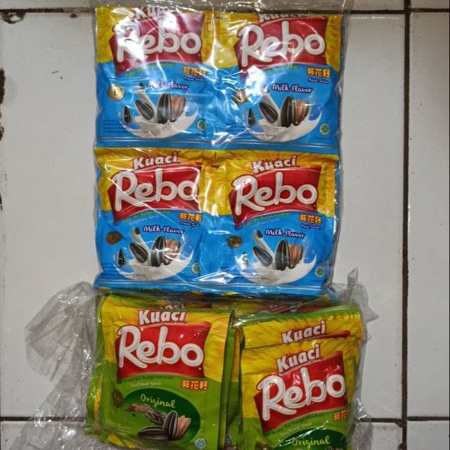 

Kwaci Rebo 500 an isi 20 pcs Rasa susu dan Original