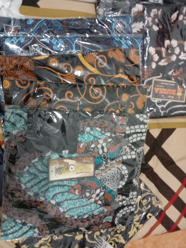 Ruzza Kemeja Batik Pria Lengan Panjang Motif Sogan Songket Size M L Xl