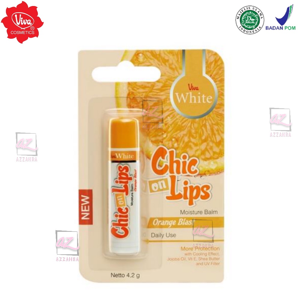 Viva Chic On Lips Lip Balm Pelembab Bibir Moisture Jojoba Oil, Aloe UV Filter Vit E 4.2g