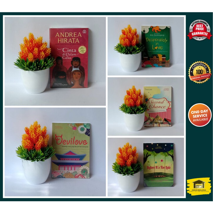 PAKET 5 BUKU Novel Cinta di Dalam Gelas - Andrea Hirata (2)