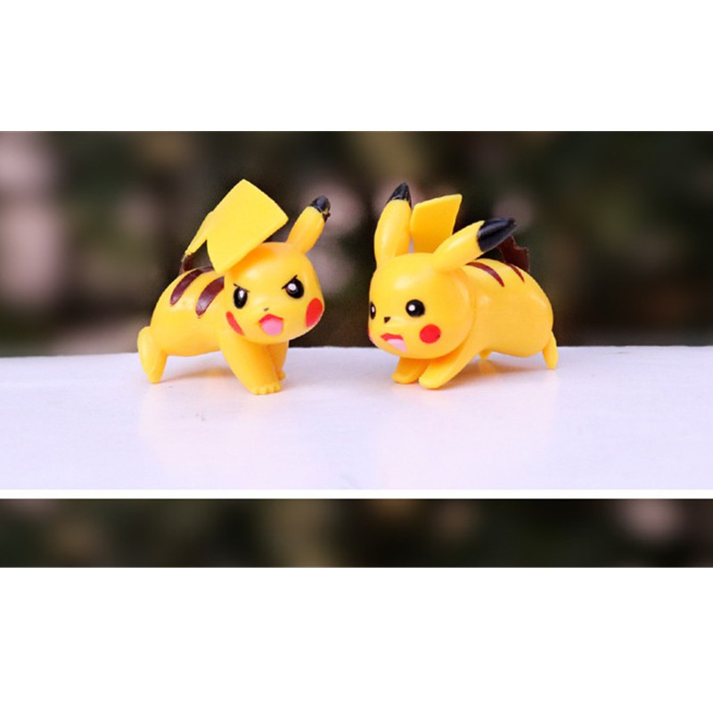 &lt; Tersedia &gt; 8pcs/set Anime Pokemon Pikachu Mini Angka Psyduck Bulbasaur Spuirtle Model Boneka Mainan Dekorasi