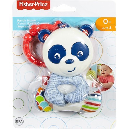 Mainan Bayi Pegangan Cermin FISHER PRICE RATTLE PANDA &amp; MONKEY MIRROR - Mainan Pegangan Bayi Cermin Karakter Panda &amp; Monyet Lucu