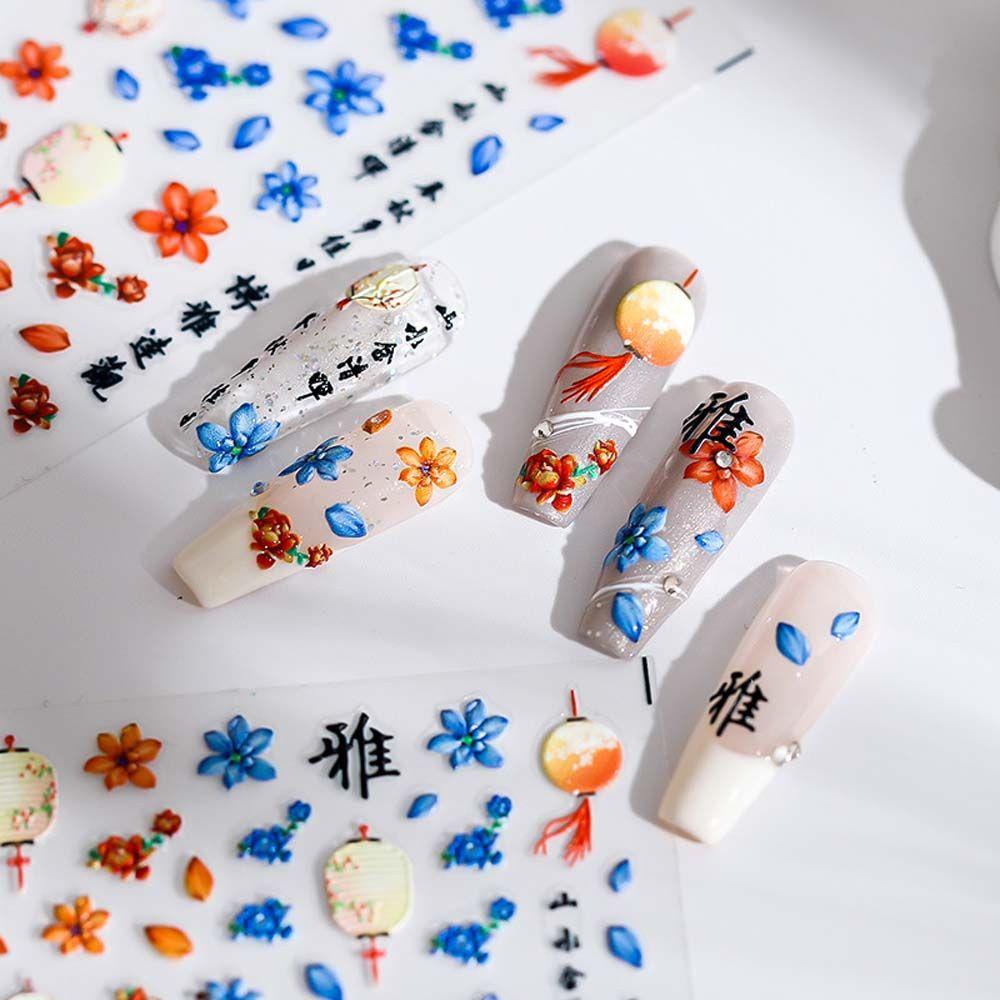 Mxbeauty Stiker Kuku Motif Karakter Cina Antik Untuk Dekorasi Nail Art