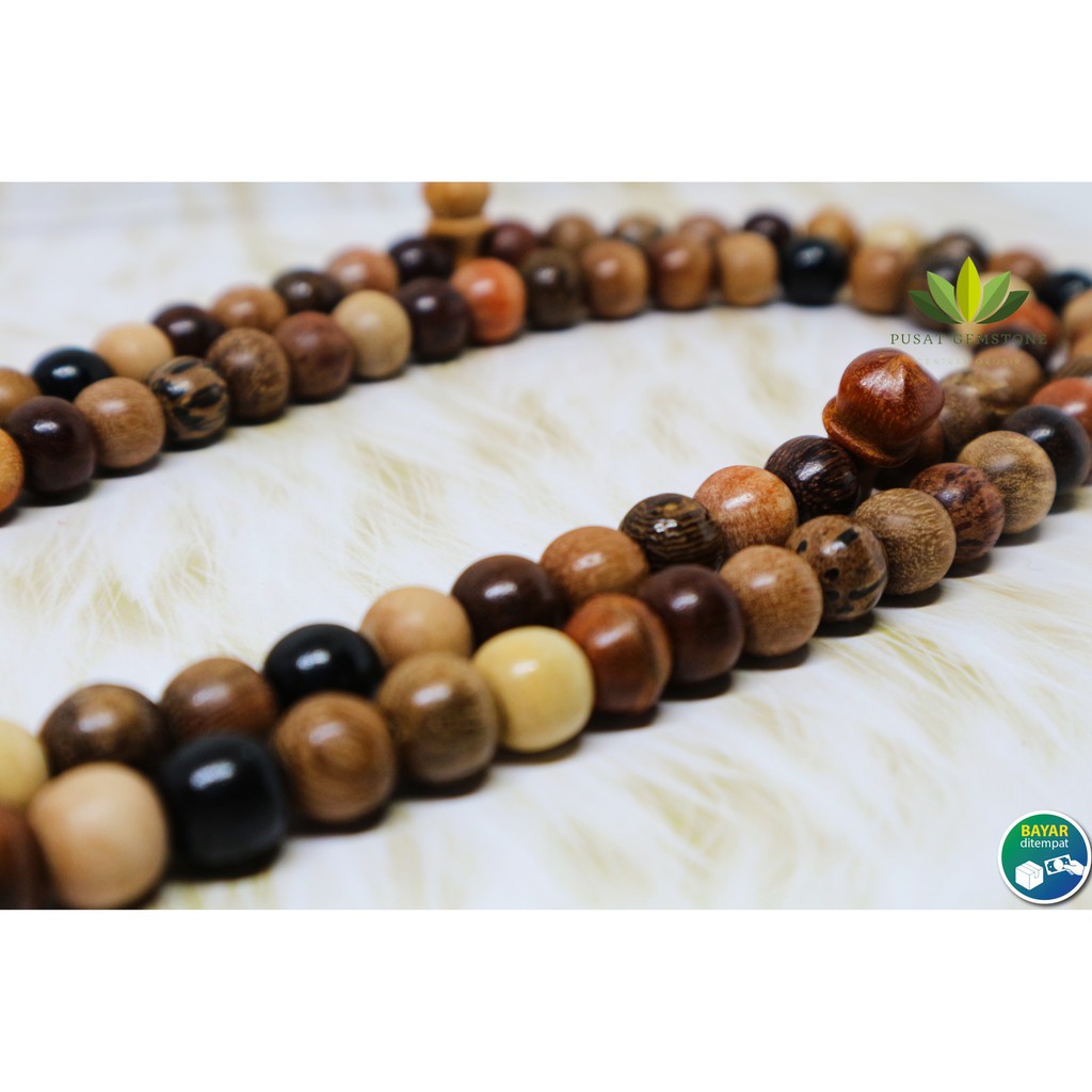 Tasbih Kayu Kombinasi 17 Jenis Kayu Asli