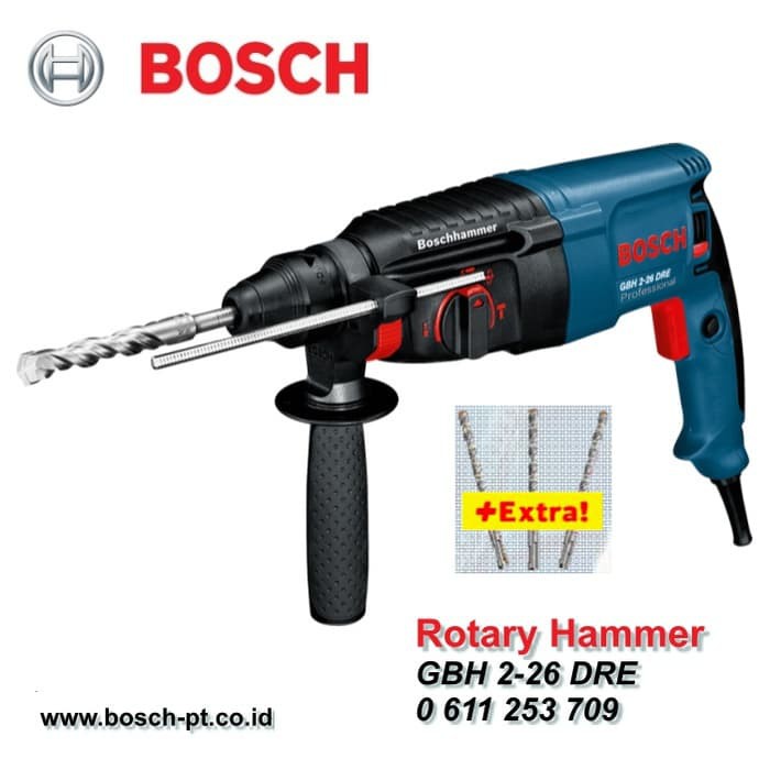 Bosch Mesin Bor Rotary Hammer & Demolition GBH 2-26 DRE / HL 2-26 DRE