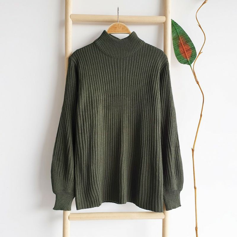 BAYONETA SWEATER TURTLENECKAtasan Wanita Oversize Rajut Halus Ballon Knit