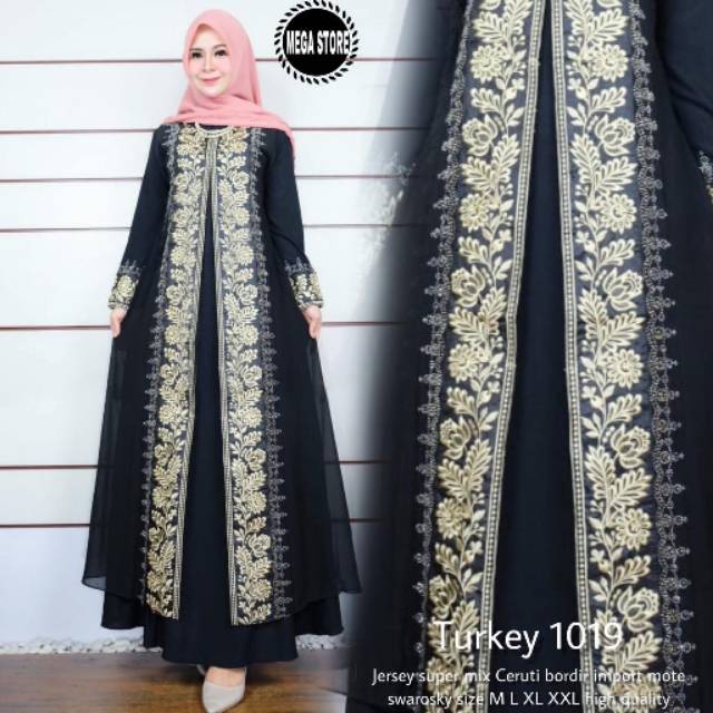Gamis Arab, abaya Turkey 2019, busana muslim, fashion wanita