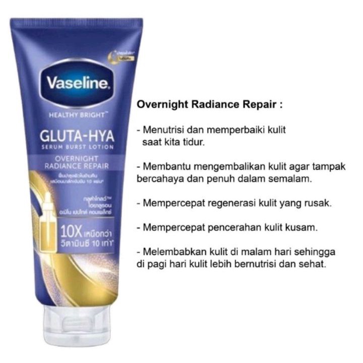 VASELINE GLUTA HYA BODY SERUM ORI IMPORT UNILEVER 🇹🇭 THAILAND OVERNIGHT RADIANCE REPAIR 100% ORIGINAL