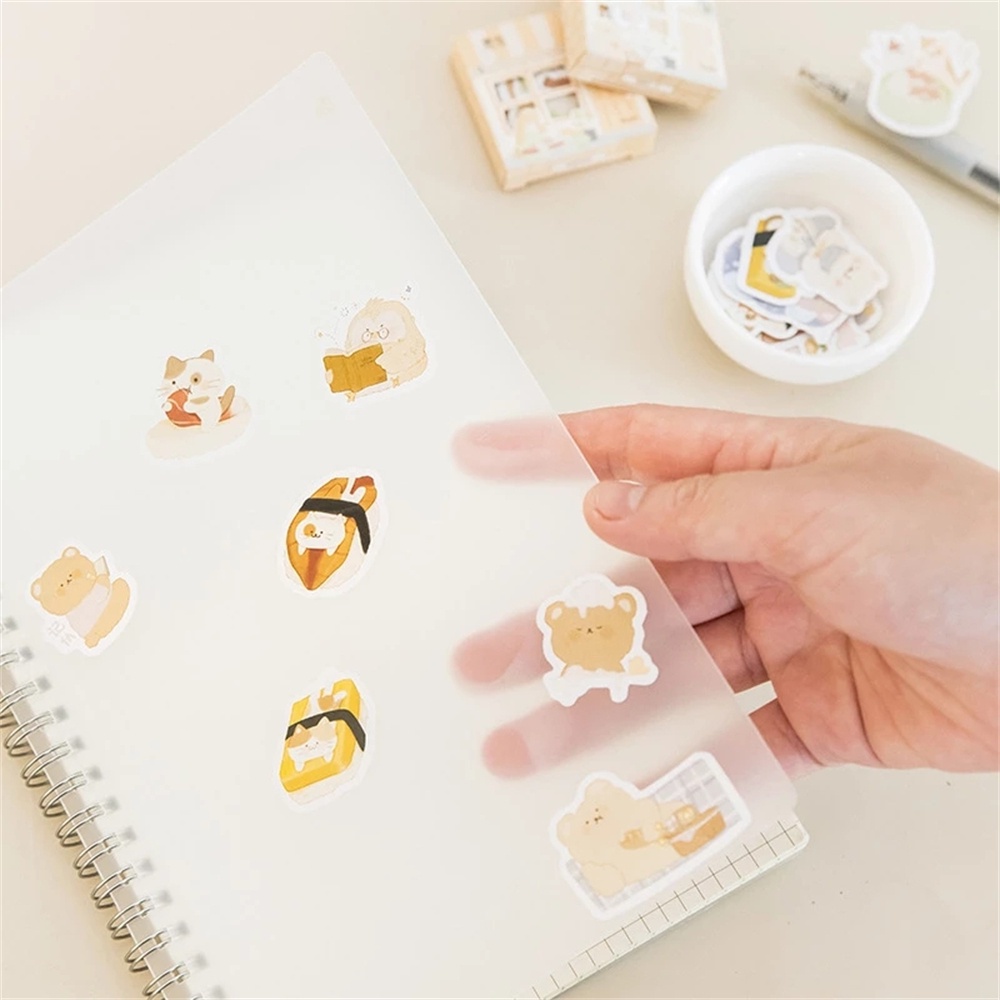 ELEGANT 45pcs/set Journal Sticker DIY Korean Stationery Diary Stickers Animals Stickers for Students Office Cute School Supplies Scrapbooking