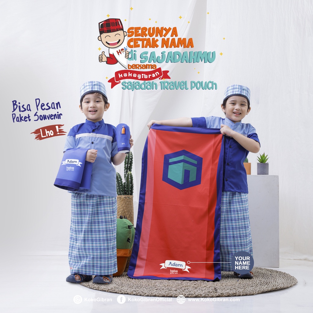 Sajadah Travel Anak Custom Nama/Sajadah Travel Anak/Sajadah Anak/Sajadah Travelling