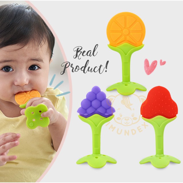 [GRIP] Imundex Grip Silicone Teether Fruit Box - Mainan Gigitan Bayi Silikon Bentuk Buah + Kotak Case