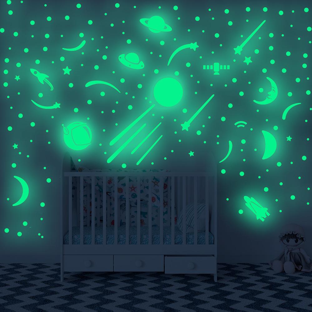 R-flower Glow In The Dark DIY Art Mural Poster Kamar Tidur Anak Luminous Decal